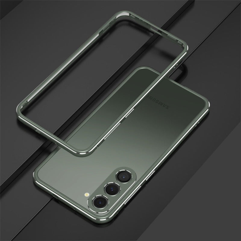 Aluminum Metal Bumper Frame Samsung Case - Exoticase - Samsung S24 Ultra / Green Silver