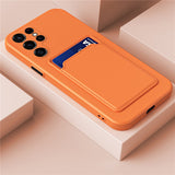 Card Holder Samsung Case - Exoticase - For S23 Ultra / Orange