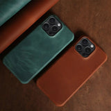 Crazy Horse Leather MagSafe iPhone Case-Exoticase-Exoticase