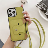 Cute Bear Leather Wallet iPhone Case-Exoticase-For iPhone 14 Pro Max-Green-