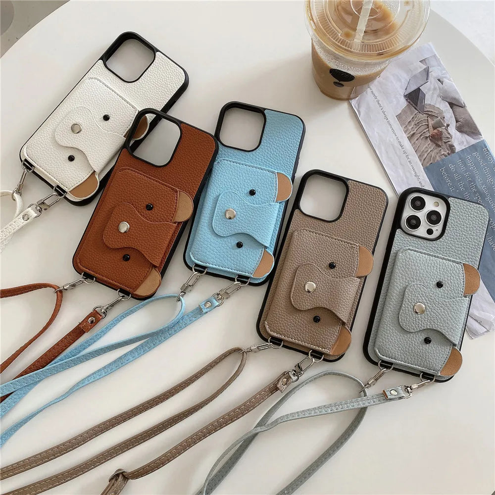 Cute Bear Leather Wallet iPhone Case Cute Bear Leather Wallet iPhone Case