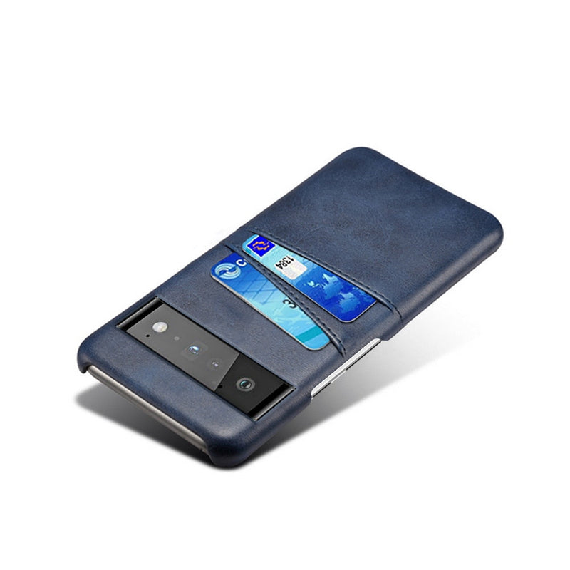 Dual Card Slots Google Pixel Wallet Case-Exoticase-For Pixel 7 Pro-Navy Blue-