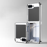 Electroplated Transparent Samsung Z Flip Case-Exoticase-for Galaxy Z Flip 5-Silver-