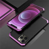 ElementBox Metal Armor Apple iPhone Case-Exoticase-For iPhone 15 Pro Max-Black Purple-