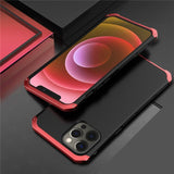 ElementBox Metal Armor Apple iPhone Case-Exoticase-For iPhone 15 Pro Max-Black Red-