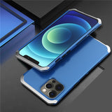ElementBox Metal Armor Apple iPhone Case-Exoticase-For iPhone 15 Pro Max-Blue Silver-