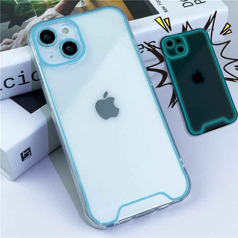 Glow In The Dark Luminous Transparent iPhone Case-Exoticase-For iPhone 15 Pro Max-Blue-