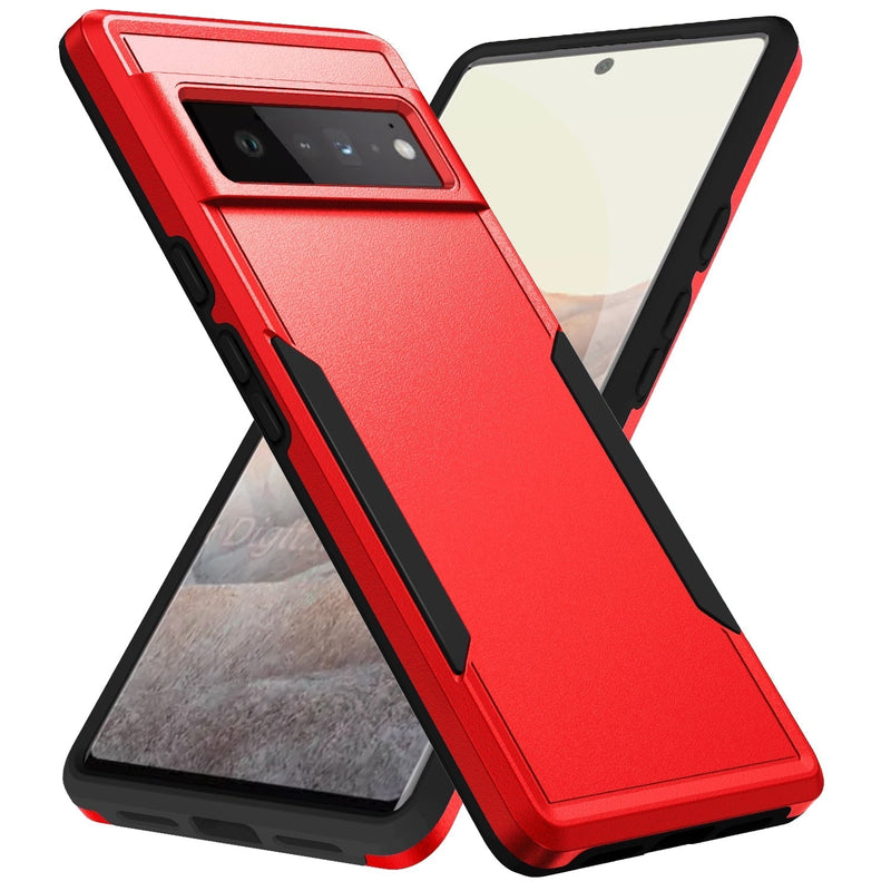 Indestructo Heavy Duty Google Pixel Armor Case - Exoticase - For Pixel 7 Pro / Red-Black