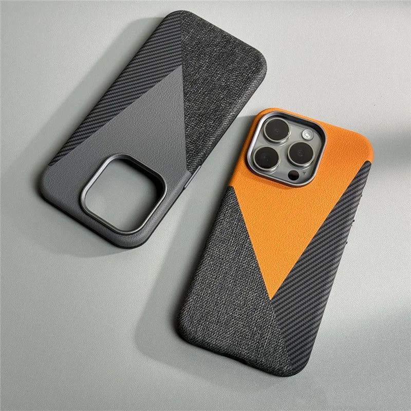 Leather Carbon Cloth SpliceMash iPhone Case – Exoticase Leather Carbon Cloth SpliceMash iPhone Case – Exoticase