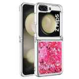 Liquid Glitter Quicksand Case For Samsung Galaxy Z Flip-Exoticase-for Samsung Z Flip 5-Dark Pink-