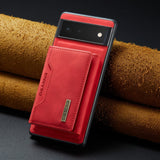 Ming Detachable Wallet Leather Google Pixel Case-Exoticase-Pixel 8 Pro-Red-