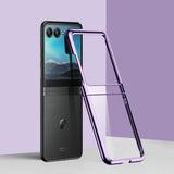 Motorola Razr+ Plated Sides Transparent Back Case-Exoticase-Purple-for Razr+-