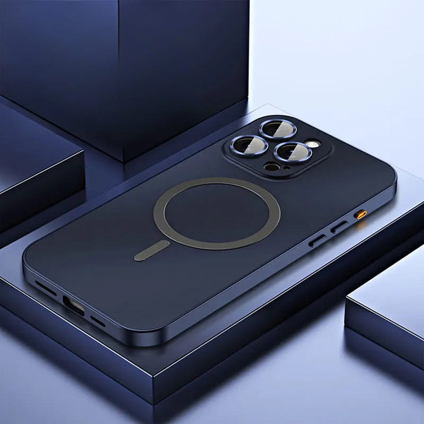PerfectFit Snap Lock Aluminum iPhone Case - Exoticase - For iPhone 15 Pro Max / Blue Titanium