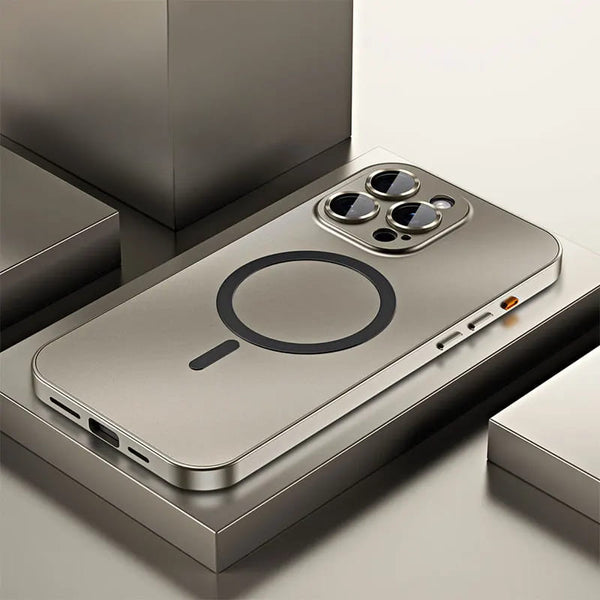 PerfectFit Snap Lock Aluminum iPhone Case - Exoticase - For iPhone 15 Pro Max / Natural Titanium