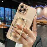 Rhinestone Crystal Holder iPhone Case-Exoticase-For iPhone 13 Pro Max-Pink-