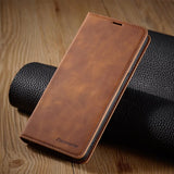 Samsung Flip Wallet Case-Exoticase-For Samsung S23 Ultra-Brown-