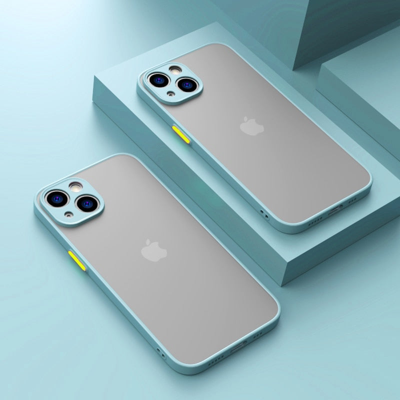 Shockproof Matte Apple iPhone Case - Exoticase - For iPhone 15 Pro Max / Light Blue