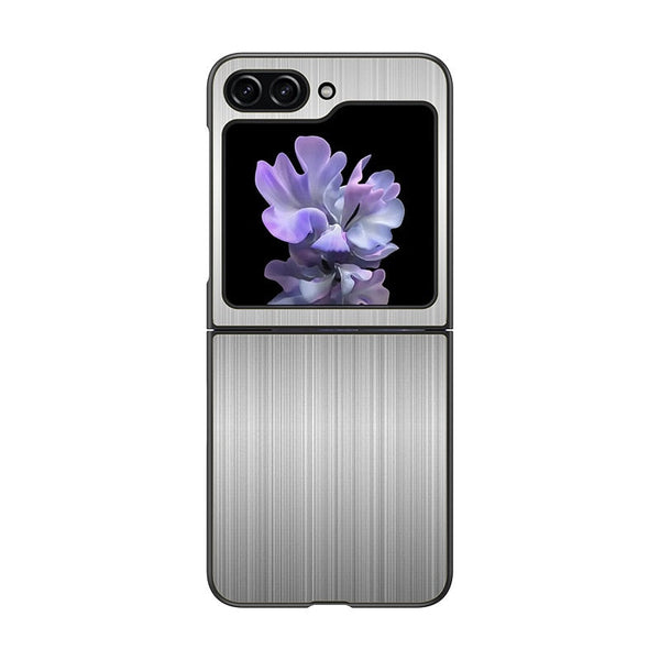 Stainless Steel Pattern Samsung Z Flip Case-Exoticase-For Galaxy Z Flip 5-Black-