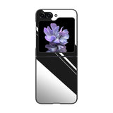 Stainless Steel Pattern Samsung Z Flip Case-Exoticase-For Galaxy Z Flip 5-Plain Black-