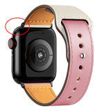 Leather Bands for New Apple Watch Series-Exoticase-Rose Melange with Black Metal End-38mm 40mm 41mm-