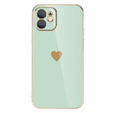 Plated Heart iPhone case with various heart designs on the side-Exoticase-For iPhone 13 Pro Max-Mint Green-