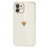 Plated Heart iPhone case with various heart designs on the side-Exoticase-For iPhone 13 Pro Max-White-
