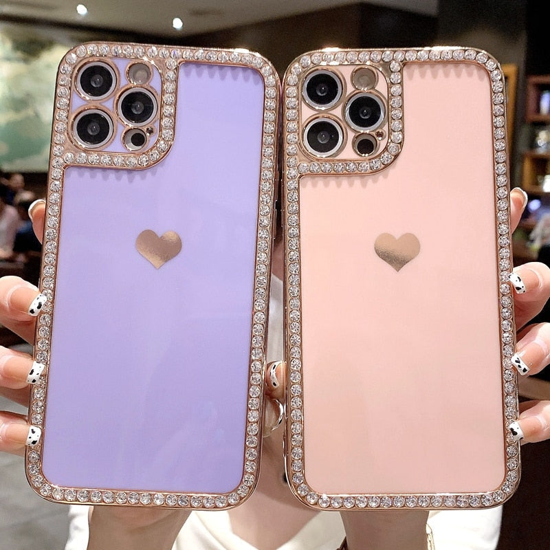 Rhinestone Heart iPhone Case