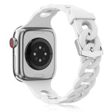 Silicone Apple Watch Gourmette Bands-Exoticase-White-38mm 40mm 41mm-