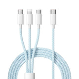 100W UltraFast Lightning, Micro-USB & USB-C Cable-Exoticase-Blue-1 Meter / 3 Feet-Exoticase