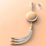 100W UltraFast Lightning, Micro-USB & USB-C Cable-Exoticase-Retractable White-1.2 Meter / 4 Feet-Exoticase