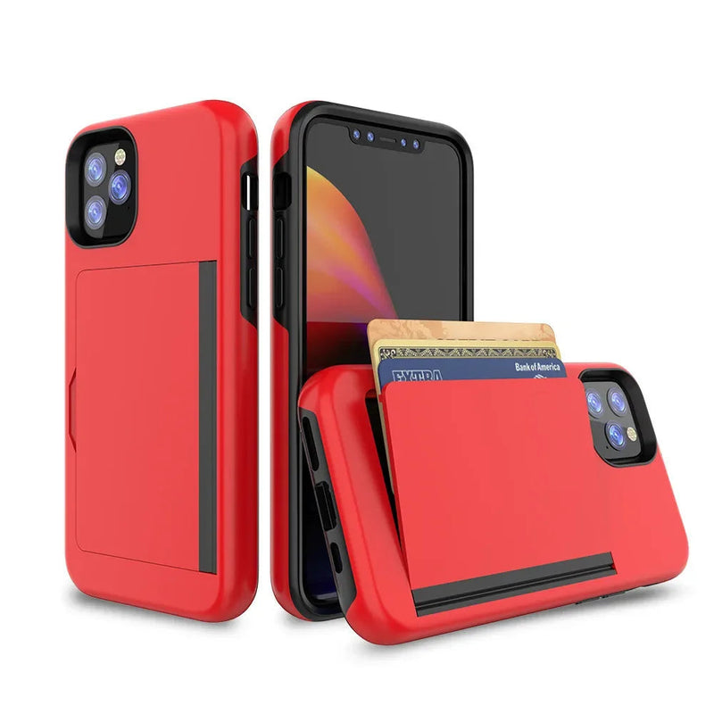 2 Card MagnetFlip iPhone Case-Exoticase-For iPhone 16 Pro Max-Red-Exoticase