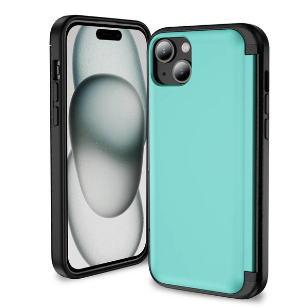 2 Card MagnetFlip iPhone Case-Exoticase-For iPhone 15 Pro Max-Green-Exoticase