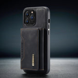 2 In 1 Detachable Magnetic Leather iPhone Case - Exoticase - For iPhone 15 Pro Max / Black