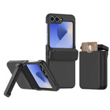2 in 1 Wallet Bracket Samsung Z Flip Case-Exoticase-Black-For Galaxy Z Flip 6-Exoticase