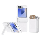 2 in 1 Wallet Bracket Samsung Z Flip Case-Exoticase-White-For Galaxy Z Flip 6-Exoticase