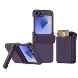 2 in 1 Wallet Bracket Samsung Z Flip Case-Exoticase-Dark Purple-For Galaxy Z Flip 6-Exoticase