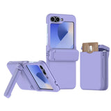 2 in 1 Wallet Bracket Samsung Z Flip Case-Exoticase-Purple-For Galaxy Z Flip 6-Exoticase