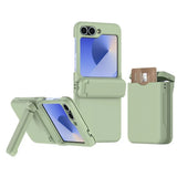 2 in 1 Wallet Bracket Samsung Z Flip Case-Exoticase-Green-For Galaxy Z Flip 6-Exoticase