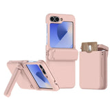 2 in 1 Wallet Bracket Samsung Z Flip Case-Exoticase-Pink-For Galaxy Z Flip 6-Exoticase