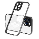 3 in 1 Hybrid Transparent Bumper Shockproof Apple iPhone Case-Exoticase-For iPhone 14 Pro Max-Black-