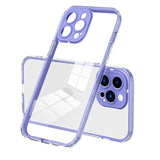 3 in 1 Hybrid Transparent Bumper Shockproof Apple iPhone Case-Exoticase-For iPhone 14 Pro Max-Purple-