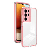 3 in 1 Hybrid Transparent Bumper Shockproof Samsung Galaxy Case-Exoticase-For Samsung S22-Pink-