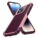 360° Protection Rugged Armor Shockproof iPhone Case-Exoticase-For iPhone 14 Pro Max-Pink-Dark Red-