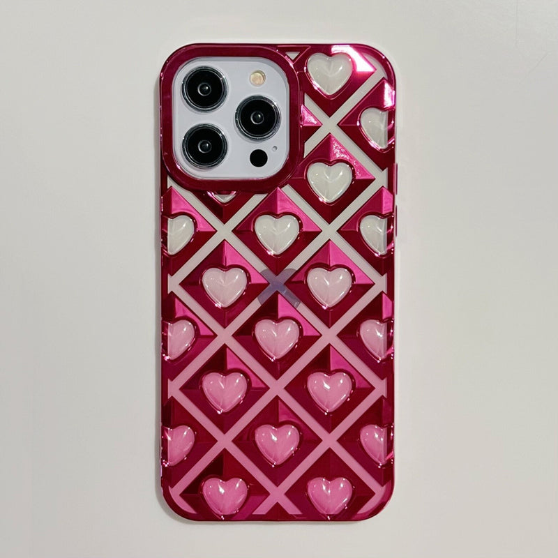 3D Hearts Gradient iPhone Case-Exoticase-Exoticase