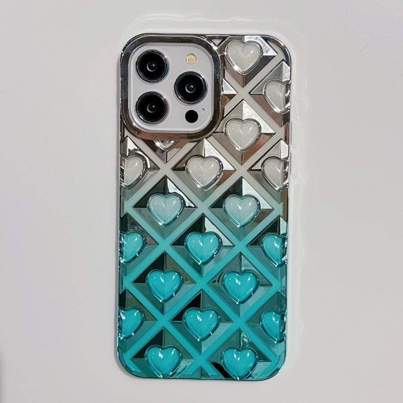 3D Hearts Gradient iPhone Case-Exoticase-
