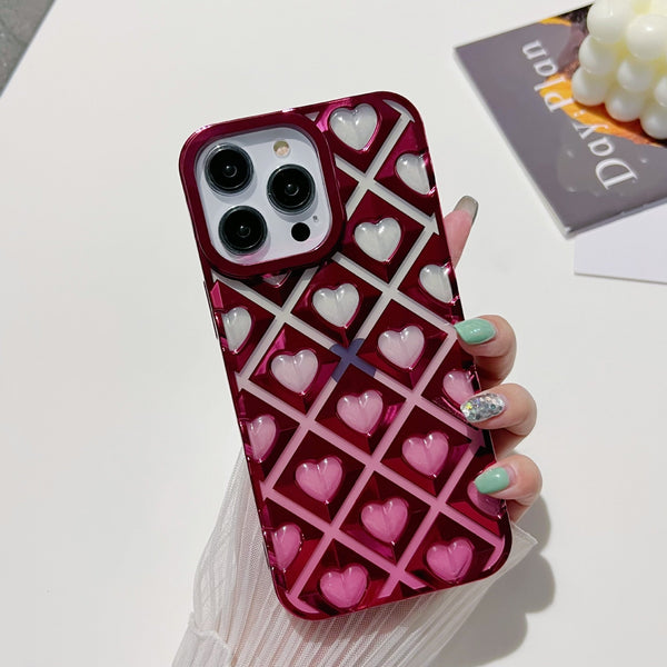 3D Hearts Gradient iPhone Case-Exoticase-for iPhone 14 Pro Max-1-