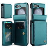 4 Card Wallet Samsung Z Flip Case-Exoticase-Green-for Samsung Z Flip 6-Exoticase