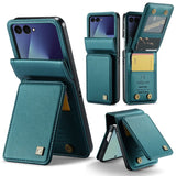 4 Card Wallet Samsung Z Flip Case-Exoticase-Green-for Samsung Z Flip 8-Exoticase