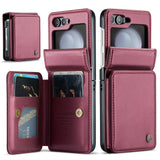 4 Card Wallet Samsung Z Flip Case-Exoticase-Red-for Samsung Z Flip 6-Exoticase