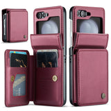 4 Card Wallet Samsung Z Flip Case-Exoticase-Red-for Samsung Z Flip 6-Exoticase